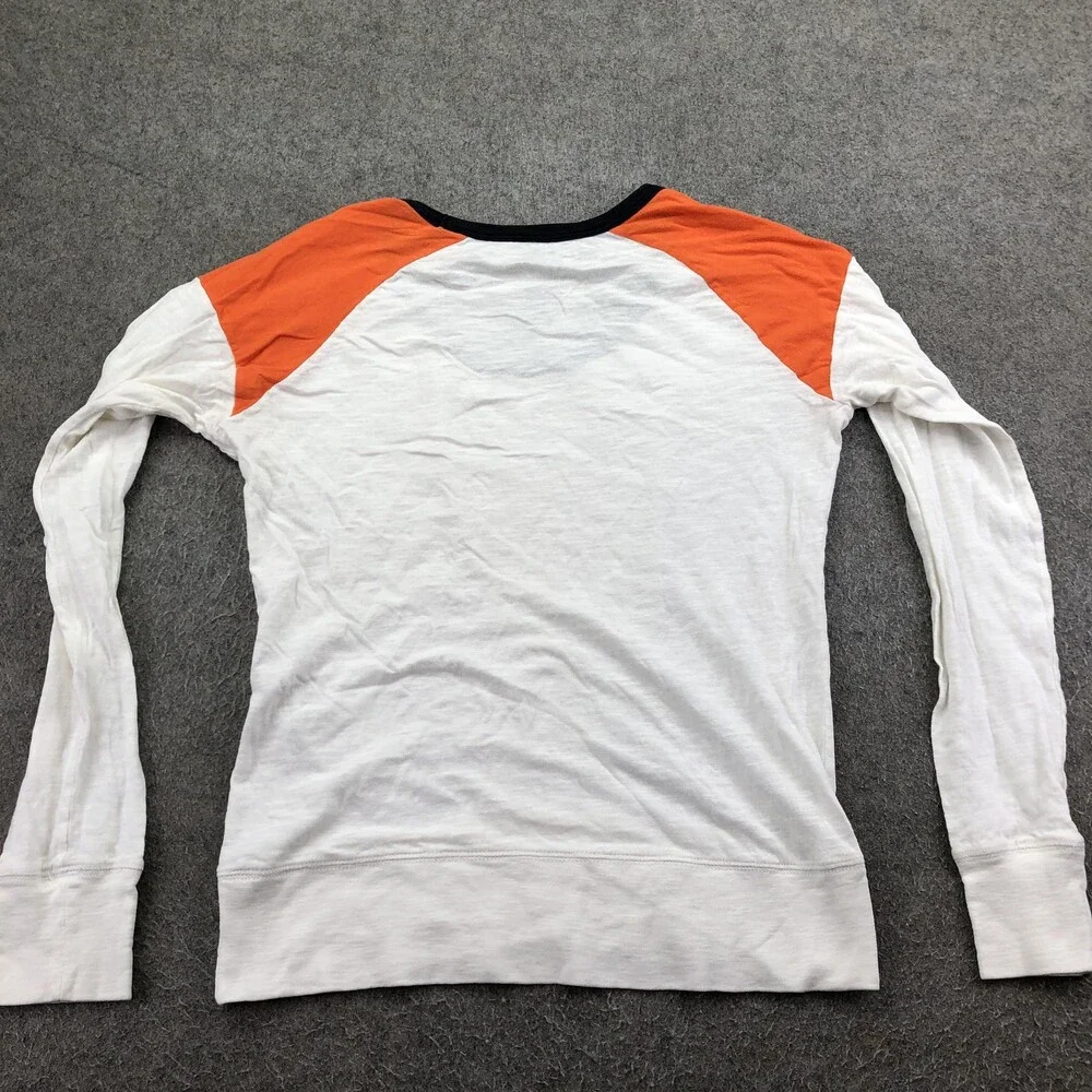 Chicago Bears Shirt Womens Medium White NFL Football '47 Raglan Long Sleeve